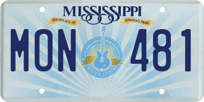 MS license plate MON481