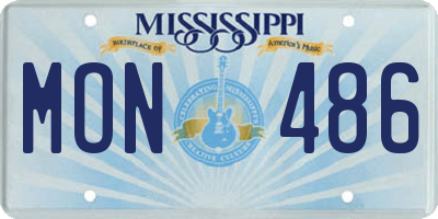 MS license plate MON486