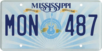 MS license plate MON487