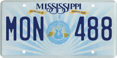 MS license plate MON488