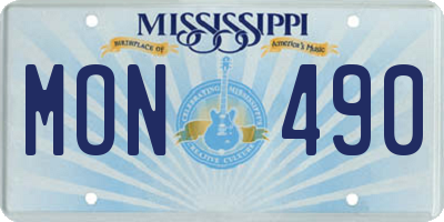 MS license plate MON490
