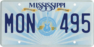 MS license plate MON495
