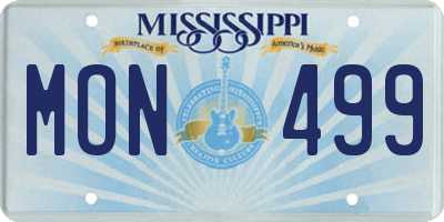 MS license plate MON499