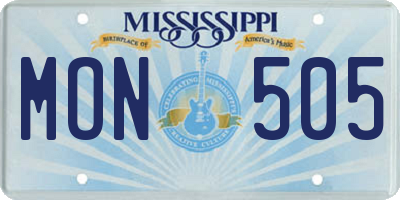 MS license plate MON505