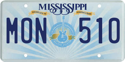 MS license plate MON510