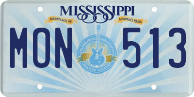 MS license plate MON513