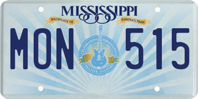 MS license plate MON515
