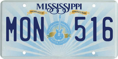 MS license plate MON516