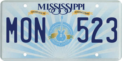 MS license plate MON523