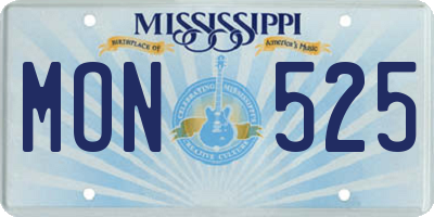 MS license plate MON525