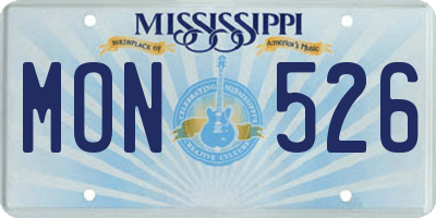 MS license plate MON526