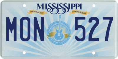 MS license plate MON527