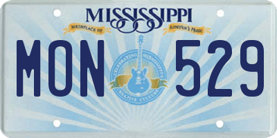 MS license plate MON529