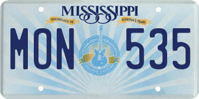 MS license plate MON535