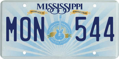 MS license plate MON544