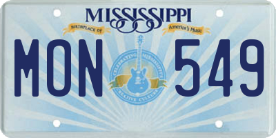 MS license plate MON549