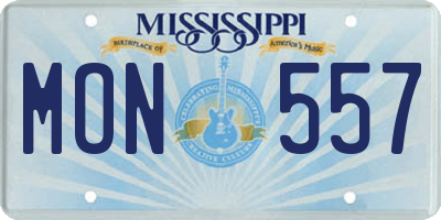 MS license plate MON557