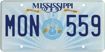 MS license plate MON559
