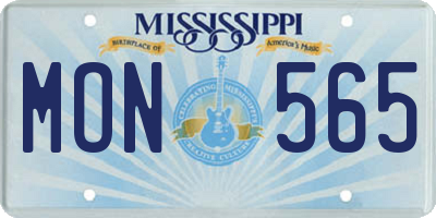 MS license plate MON565
