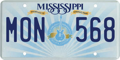 MS license plate MON568