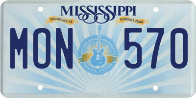 MS license plate MON570