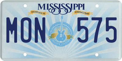 MS license plate MON575