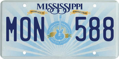 MS license plate MON588