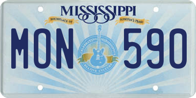 MS license plate MON590