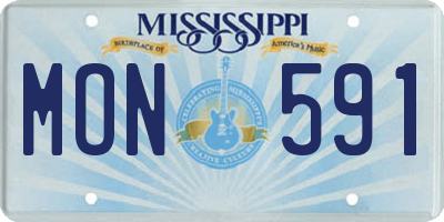 MS license plate MON591