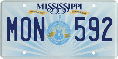 MS license plate MON592