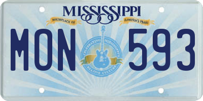 MS license plate MON593
