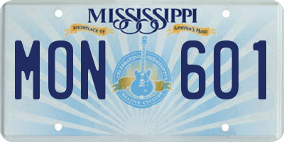 MS license plate MON601