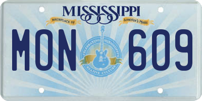 MS license plate MON609