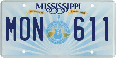 MS license plate MON611