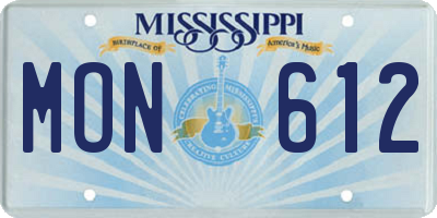 MS license plate MON612