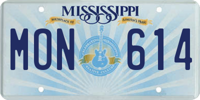 MS license plate MON614