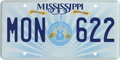 MS license plate MON622
