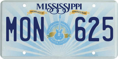 MS license plate MON625