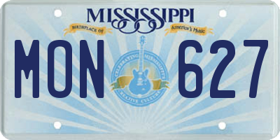 MS license plate MON627