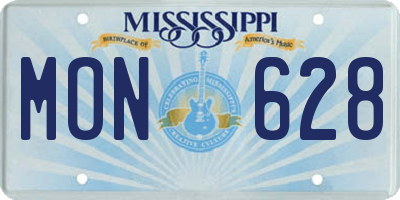 MS license plate MON628