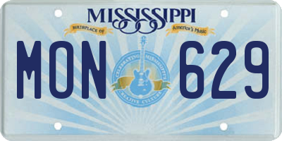 MS license plate MON629
