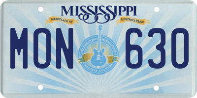 MS license plate MON630