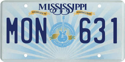 MS license plate MON631