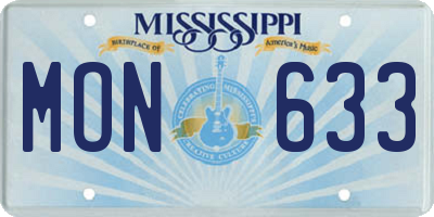 MS license plate MON633