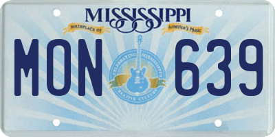 MS license plate MON639