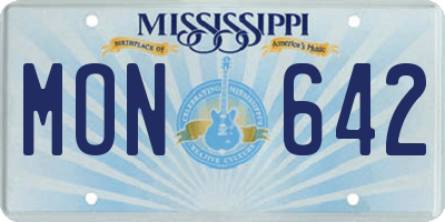 MS license plate MON642