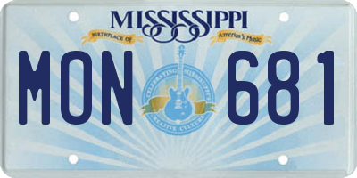 MS license plate MON681