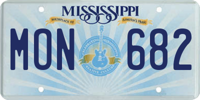 MS license plate MON682