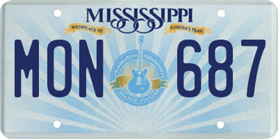 MS license plate MON687