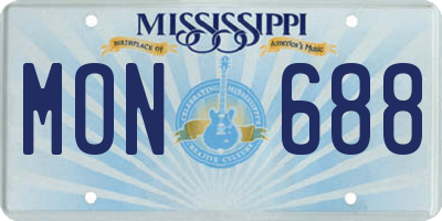 MS license plate MON688